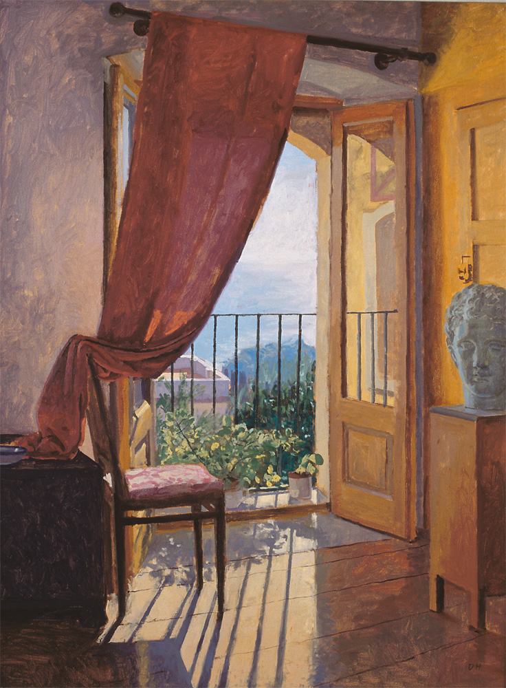 Taormina Interior with Red Curtain